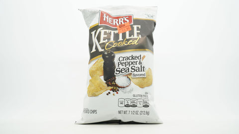 Herrs Kettle Cooked Cracked Pepper And Sea Salt Chips